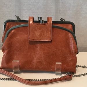 Hobo The Original Pumpkin Leather Kiss Lock Wallet